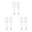 6 Pcs Simulation Halsband, Tandhalsband, Unisex Modehängesmärke 7