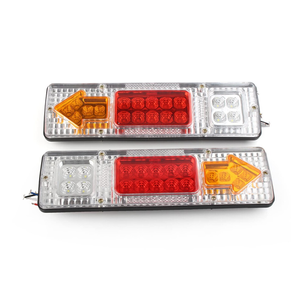 Rear Reverse Lamp 2Pieces 12V 19Led Clear Lens Tail For Trailers, Trucks, Caravans Brake Turn Signal Reverse Light 9105992305858