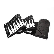 49-Tasten Roll-Up-Klavier, schwarz, 83 x 22,5 x 3 cm, 3xAA/6V