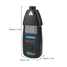 DT2234C Schwarzer Tachometer 2.5-99999RPM 184x76x30mm