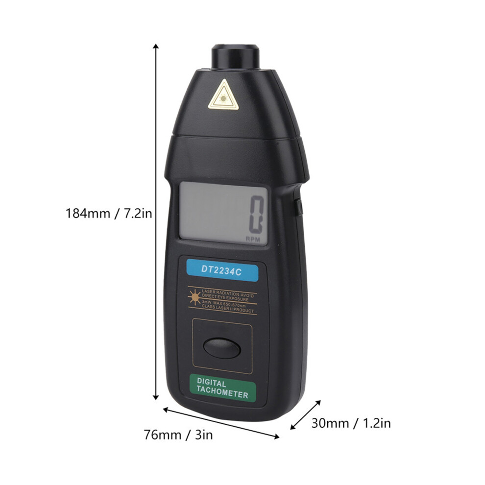 Dt2234c Handheld Laser Tachometer 2.5-99999Rpm Non-Contact Speed Gauge 8451363391472