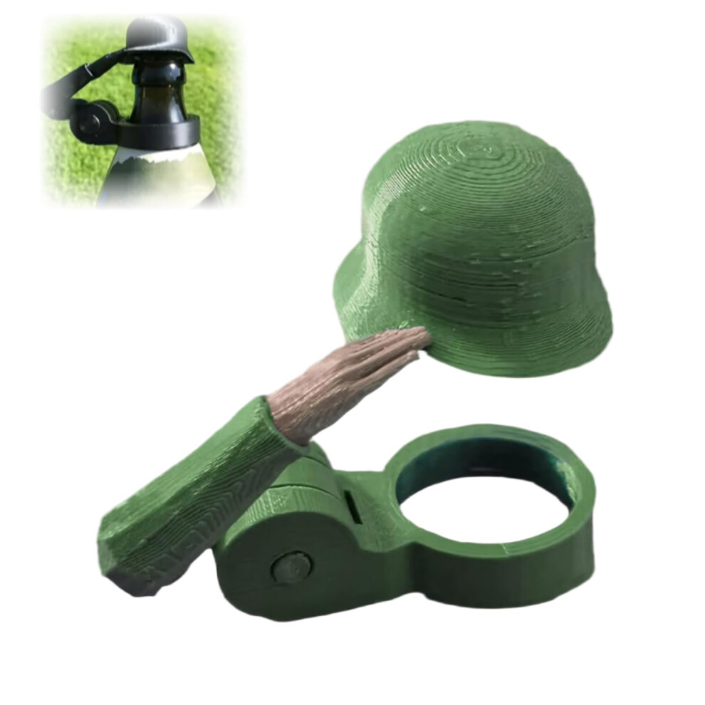 Soldier Saluting Beer Bottle Helmet Dustproof Lid Fits Various Beverage Bottles Military Enthusiast Style Green 9067246995775