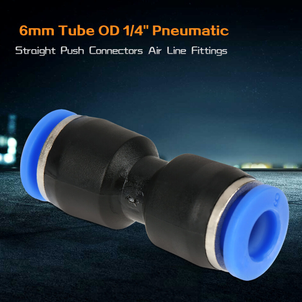 20Pcs 6Mm Tubing Od Pneumatic Straight Push Connectors Air Line Fittings 4671363391867