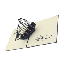 Greeting Cards 3D Segelbåt Hälsokort Festlig Examenshälsokort