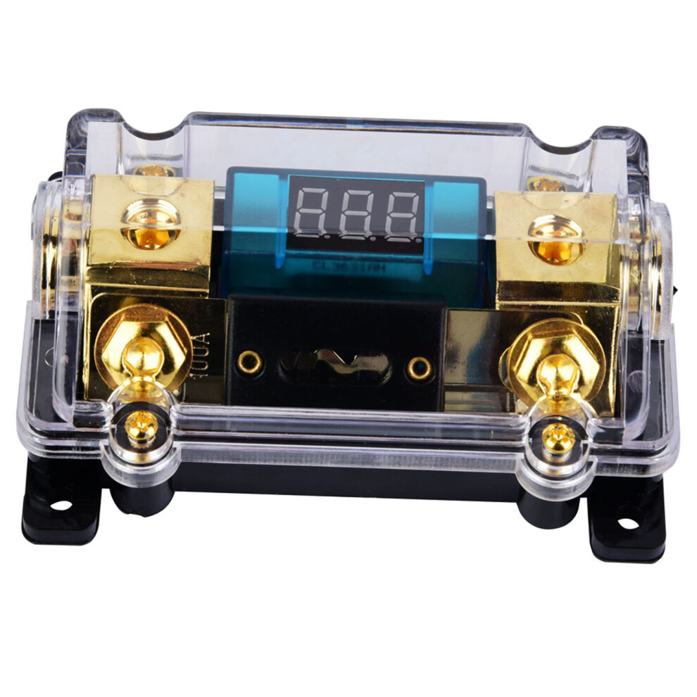 24V 100A Car Audio Digital Fuse Holder With Lcd Display, Compact 7641363391898