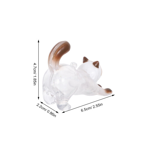 Pet Hår Förvaringsnyckelring: 3D Kattformad Transparent 2