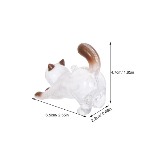 Pet Hår Förvaringsnyckelring: 3D Kattformad Transparent 1