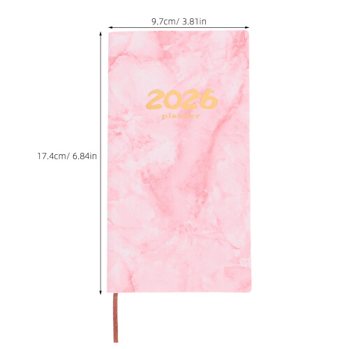 Daily Planner Notebook A6 Marmorering 2026 För Resa 2