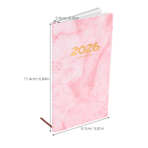 Daily Planner Notebook A6 Marmorering 2026 För Resa 1