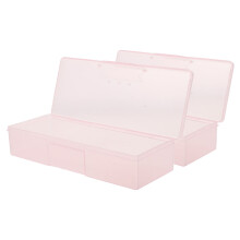 2St Multifunktionell Nagelverktygsbox I Rosa Plast För Skönhet