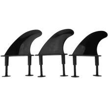 3 Stück Tragbare Kunststoff-Surffinne Schwarz 14,5  20  2,5 cm