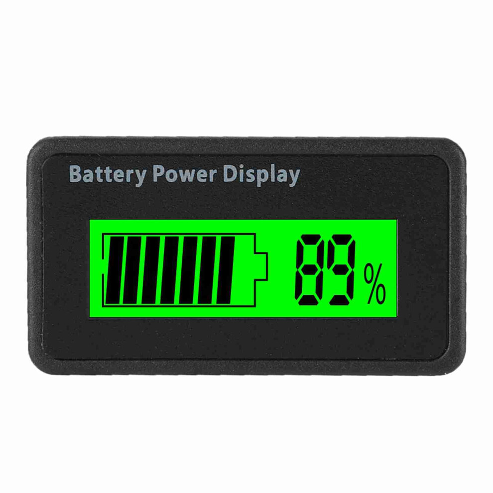 Backlit Gy-6H Battery Capacity Meter 12-48V 4.3X2.3cm Waterproof Voltmeter Green 8791363392568