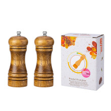 Material din lemn masiv, râșnițe premium din lemn cu mecanism ceramic reglabil cu grosime, material din stejar necoroziv pentru durabilitate