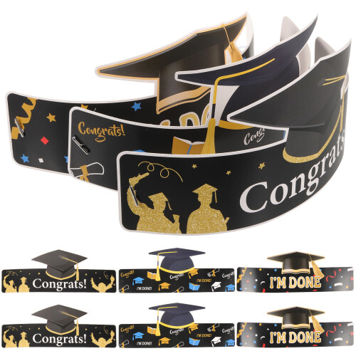 18 Pcs Paper Graduation Hats DIY Party Decor 1