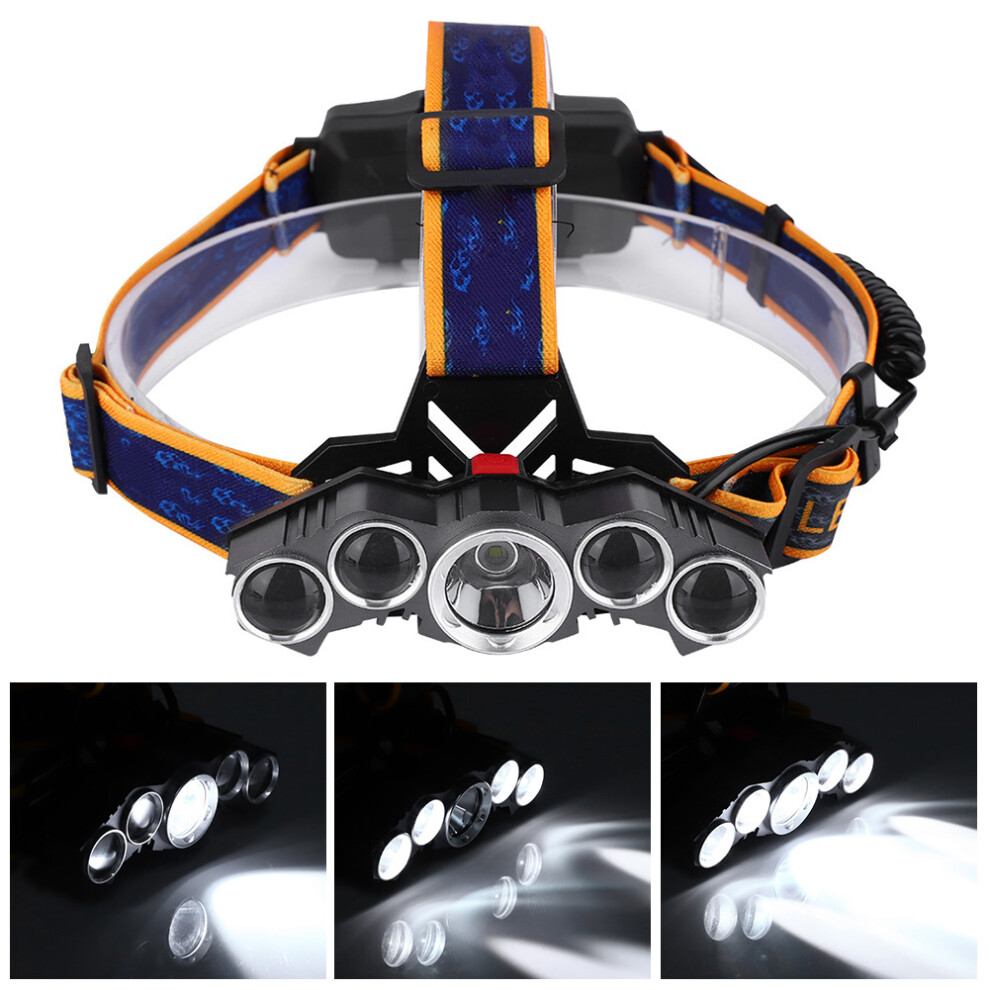 20000lm Waterproof Aluminum Headlamp USB Rechargeable for Camping, Running & Hiking