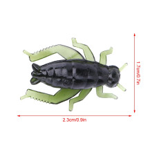 50 Stück grüne weiche Kunststoff-Köder in Grillenform, 2,3 1,7 cm
