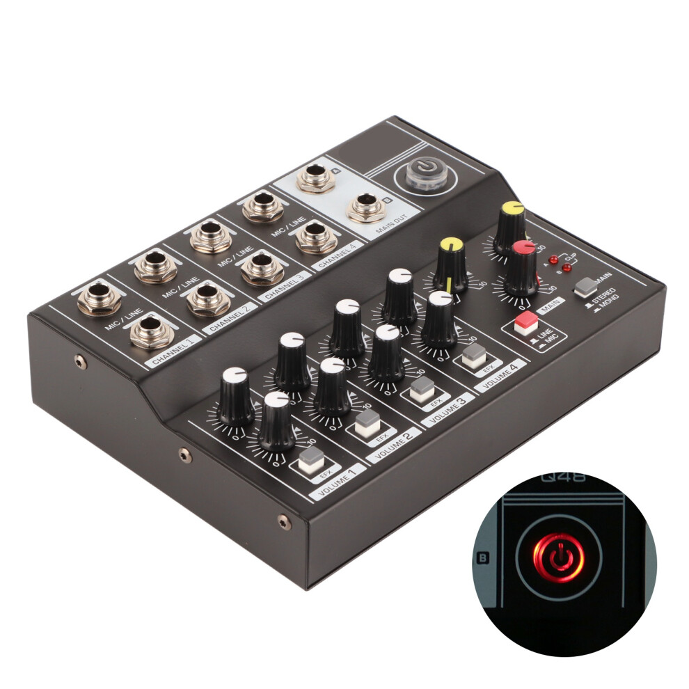 Q48 Portable 8-Channel Stereo Audio Mixer With Karaoke Amplifier 4661363394890