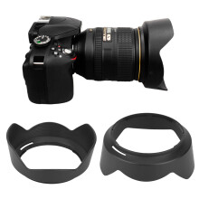 Schwarze Kunststoff-Streulichtblende für Nikon AF-S 24-120mm f/4G ED VR-Montage schützt das Objektiv