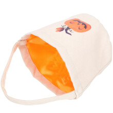 Halloween Ivoor Stoffen Mand Met Handvat Voor Snoep En Cadeaus