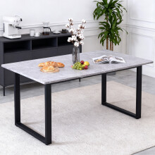 Dining Table- Rectangle Marble Effect Grey Top