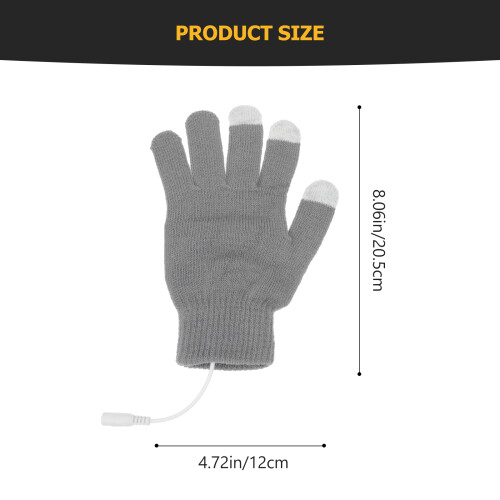 USB Heated Screen Winter Gloves Grey Unisex Warmer 1