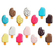 14Pcs Mini Glasbål: Resin Falska Glassar Chokladpinnar Charms För DIY
