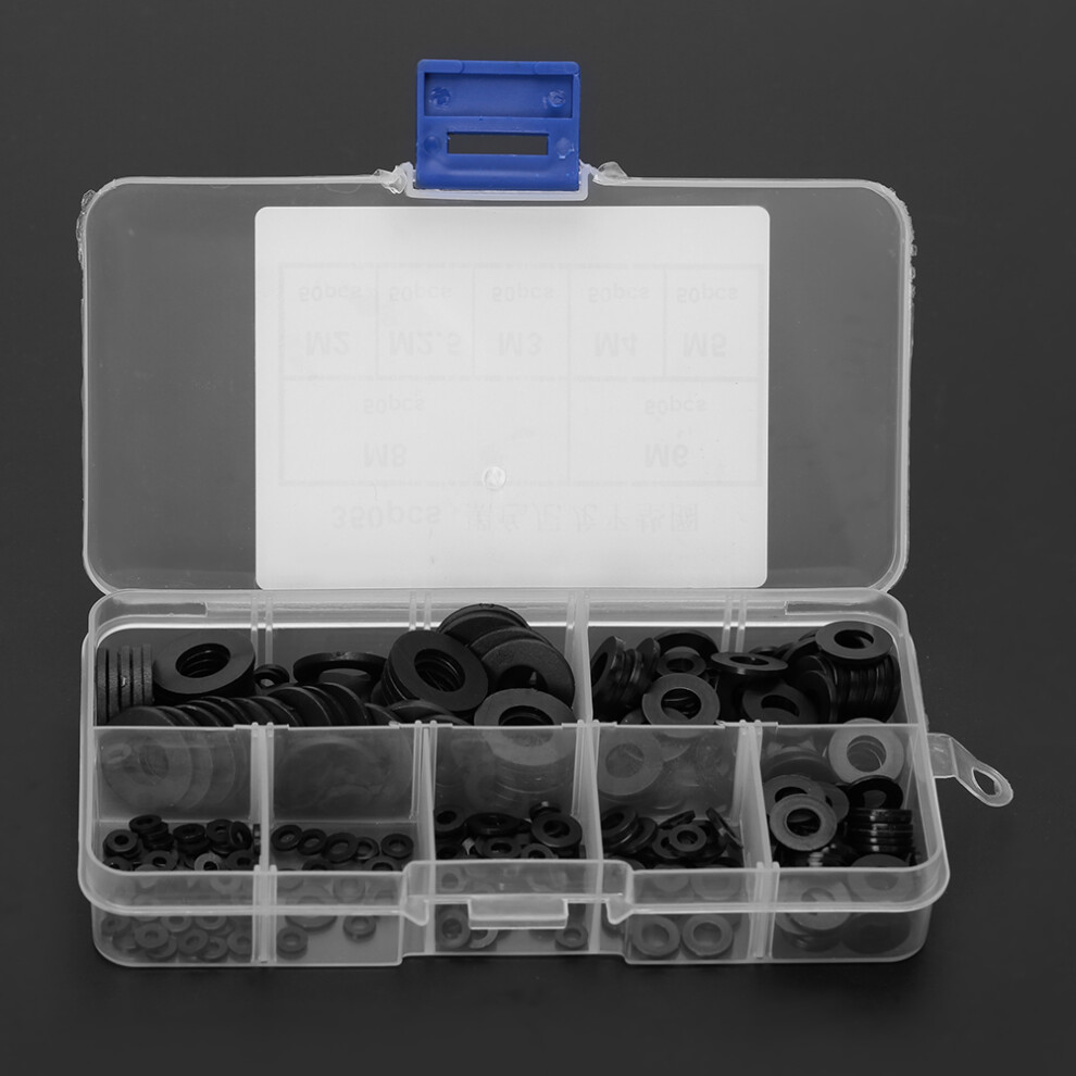 Nylon Plastic Washer Assortment 350Pcs - M2 To M8 Flat Rings 8251363397937