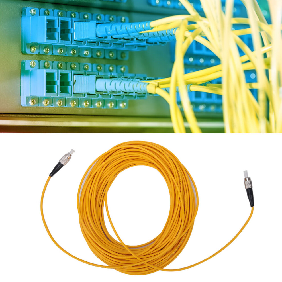 20M Fc/Upc To Fc/Upc Single Mode Yellow Fiber Optic Patch Cable 8491363396848