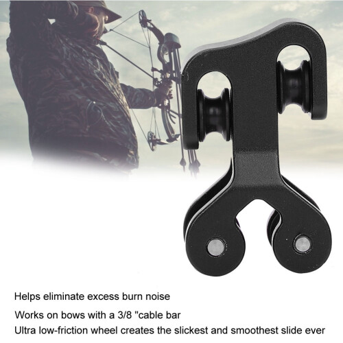 Bow String Roller Separator Aluminum Alloy in Black for Archery 10mm Diameter