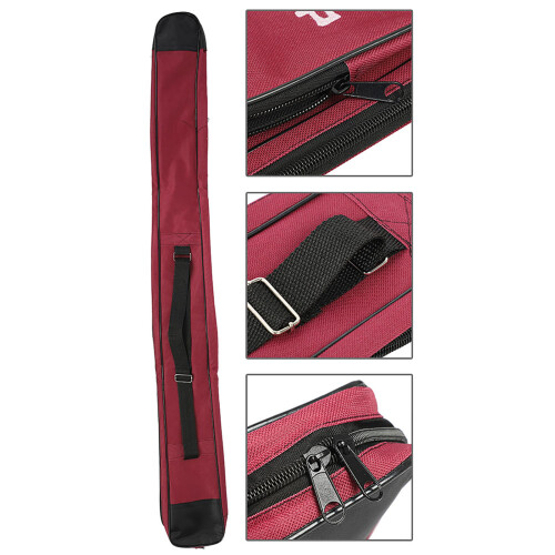 Single Layer Dark Red Canvas Sword Bag - Lightweight with Leather Ends 2