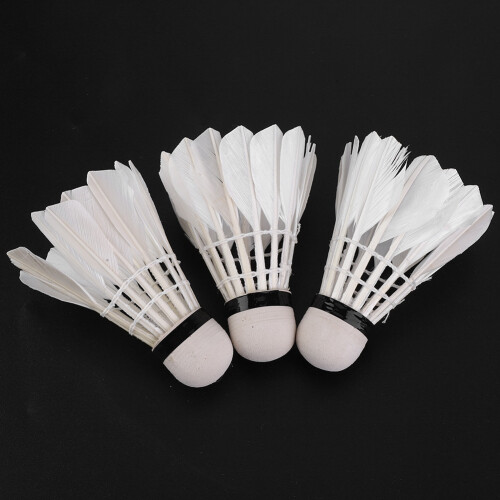 3 Stück Gänsefeder-Shuttlecocks 8,0  6,0  6,0 cm Weiß 2