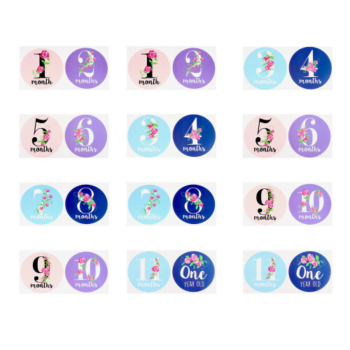 24Pcs Flickor Pojkar Milestone Dekaler