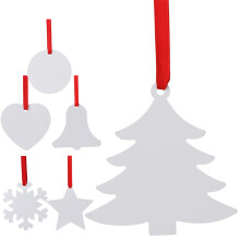 30Pcs White Xmas Tree Pendants Heat Transfer Sublimation Decorations