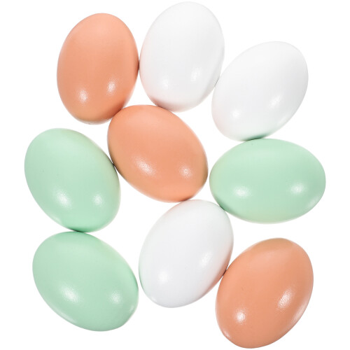9Pcs Träägg Av Falska Ägg, Simulerade Påskägg För Diy 2