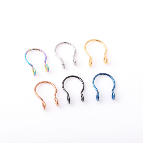 12Pcs Plätering Dubbelcirkel Näshängen Rostfritt 2