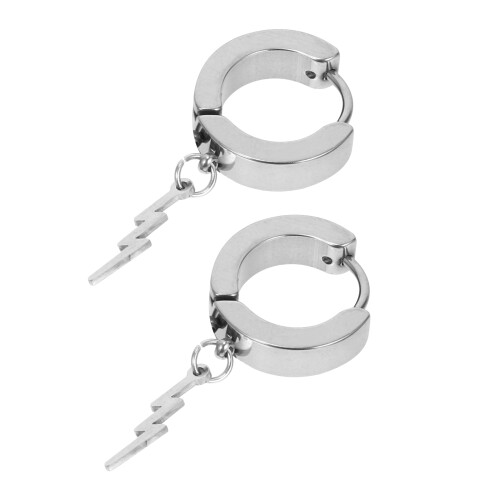 1 Par Örhängen I Rostfritt Punkstil (Silver)