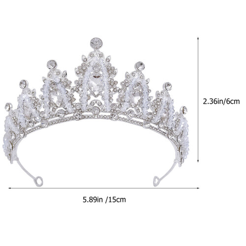 Bride Crown Bröllopsbrud Tiara Kroon Hårsmycke 1