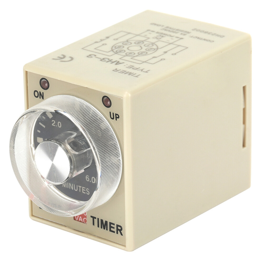 220Vac 6Min Power Delay Timer Relay Ah3-3(6M) Reliable Industrial Timer Device 9391363401841