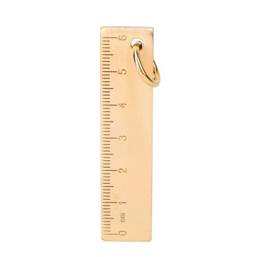 6 cm Messing-Lineal-Anhänger, 3 mm dick, Naturmessing 1