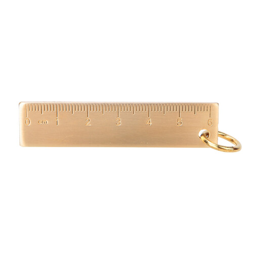 6 cm Messing-Lineal-Anhänger, 3 mm dick, Naturmessing 2