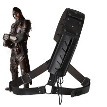Sabre Sheath Adjustable Belt Holder PU Leather Back Holster Scabbard For Medieval Renaissance Cosplay Knights Black