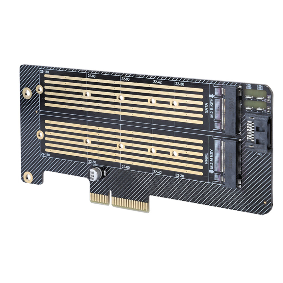 M.2 Nvme Ssd To Pcie X4 Converter Ngff Adapter Card Dual Port M Key B Key 6901363402828