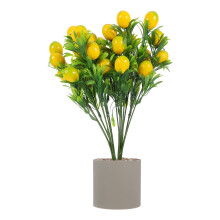 Konstgjord Citronträd I Blomlåda, Falsk Fruktplant För Inredning