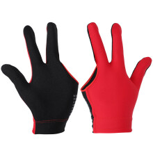 Red Snooker Billiard Cue Glove Unisex Left Hand Open Three Finger Design