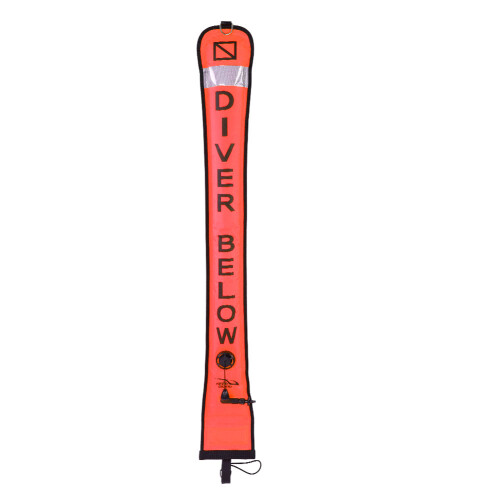 Inflatable Surface Marker Buoy 1.2m Fluorescence Orange for Diving 1