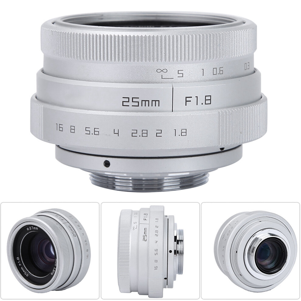 Mini 25Mm F1.8 Wide Angle Cctv Lens For Nikon Mirrorless - Silver 8401363406720
