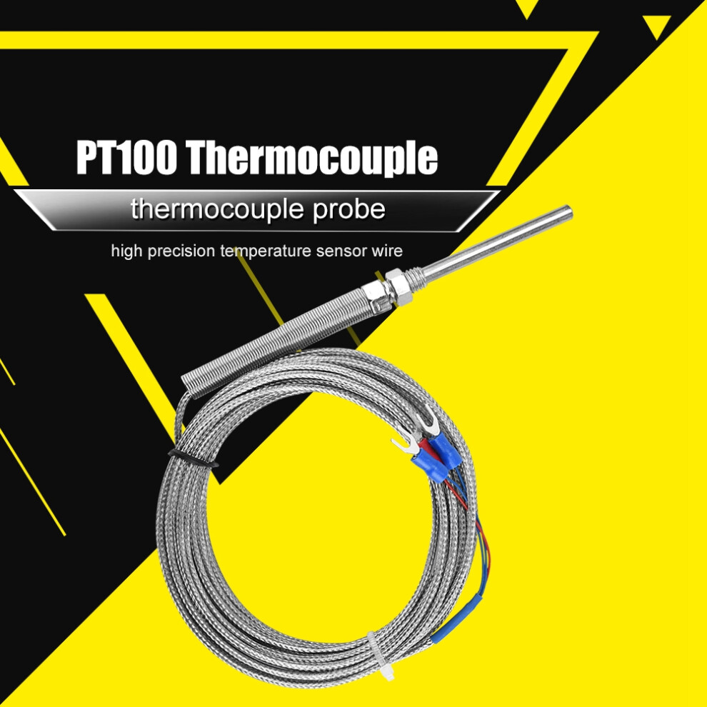 M8 Thread PT100 Thermocouple 50mm Probe 0-400 Range 5m Sensor Cable
