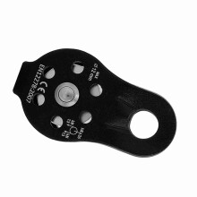 Schwerlast-Seilrolle aus Aluminiumlegierung, schwenkbar, 26 kN, für 12-mm-Seil, schwarz