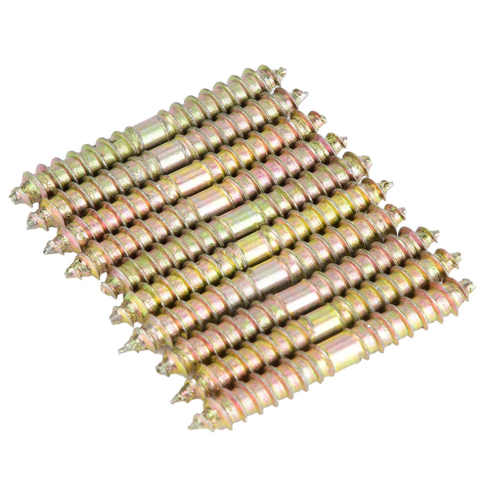 10Pcs 6*50Mm Dowel Screw Woodworking Furniture Connector Double Ended Screws 4681363407239
