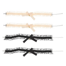 1 Set 4Pcs Falbala Halsband Slipsnöre, Beige